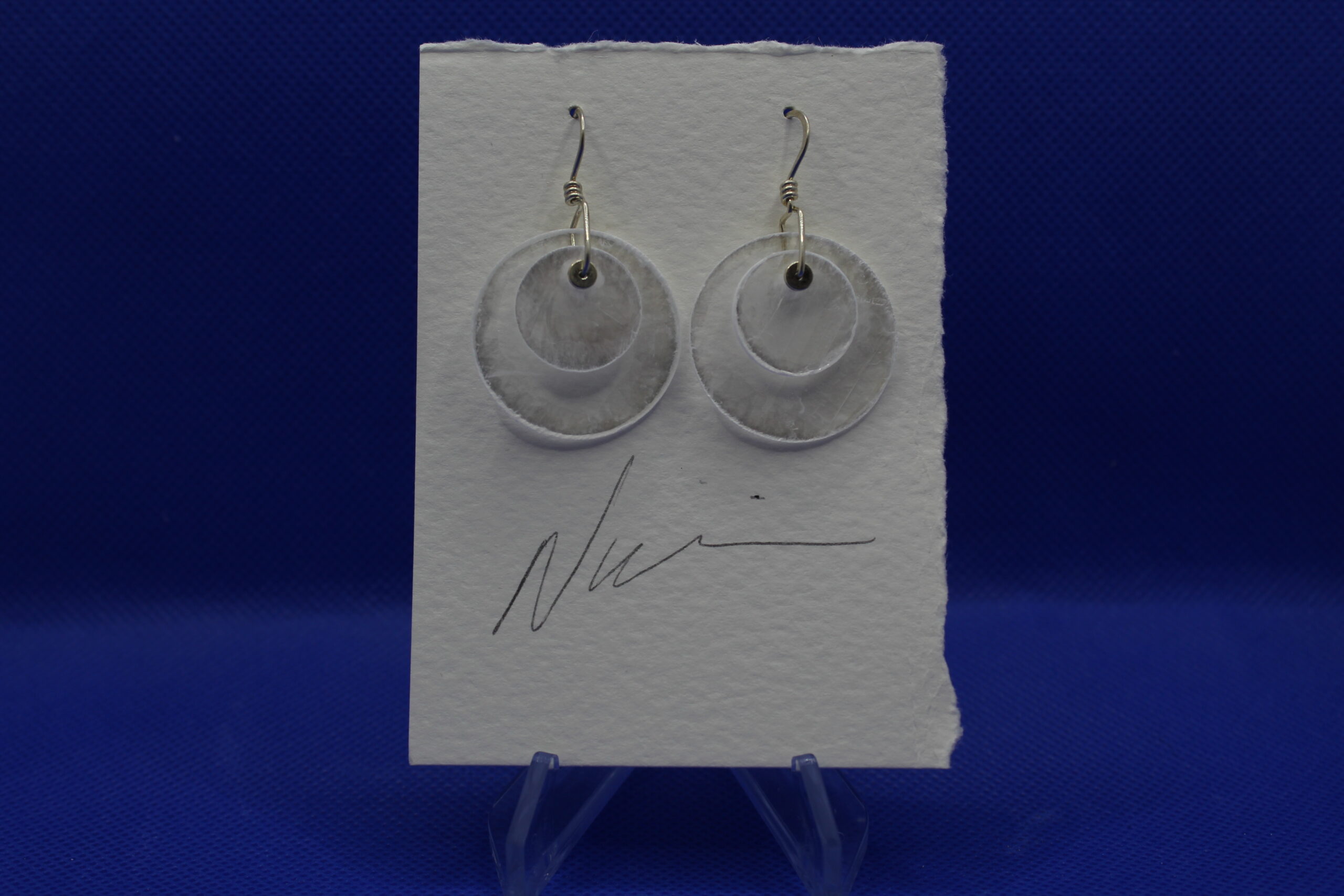 Double Disc Selenite Earrings